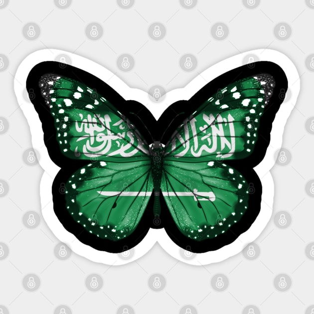 Saudi Arabian Flag  Butterfly - Gift for Saudi Arabian From Saudi Arabia Sticker by Country Flags